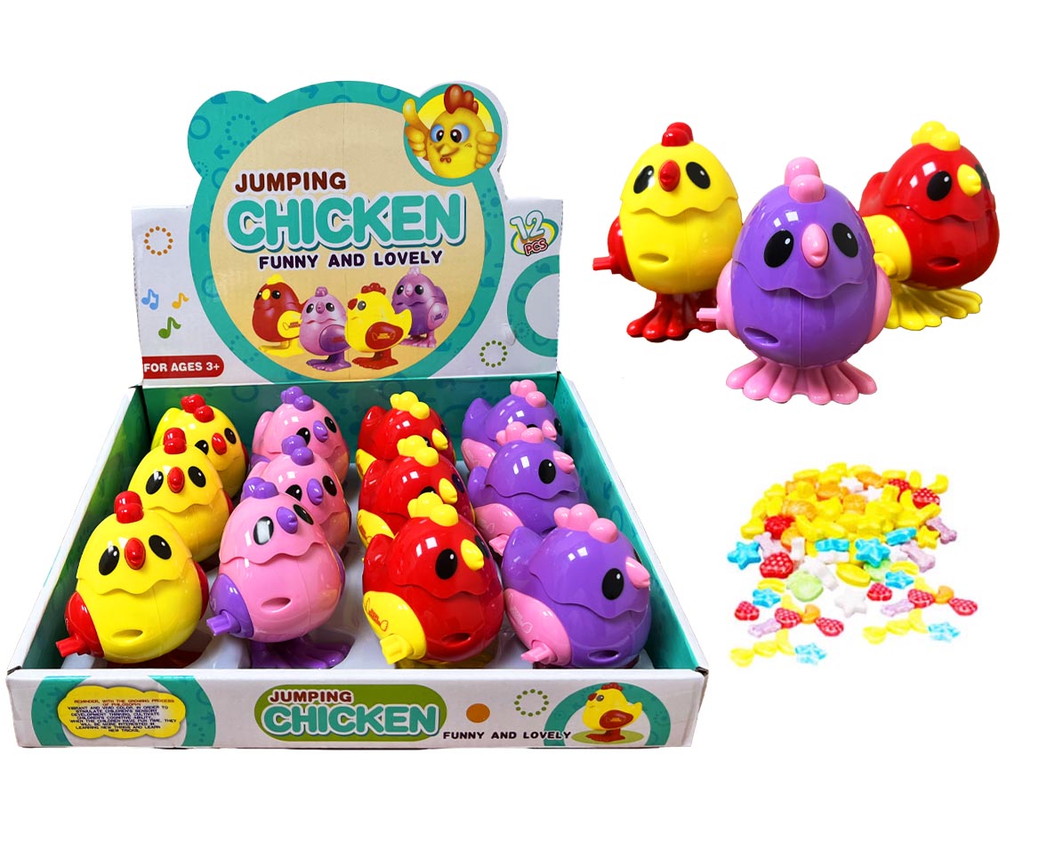 Chicken Jumping rotaļl.+draže 5g/12gb.-CN
