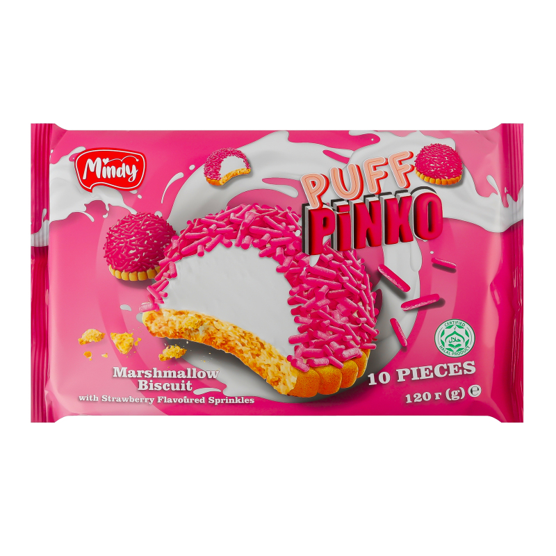 Zefīrs ar zemeņu skaidiņām Puff Choco 120 gr