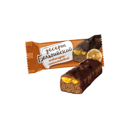 Chocolate bar "Belgian dessert" with chocolate nougat and orange jelly 4 kg