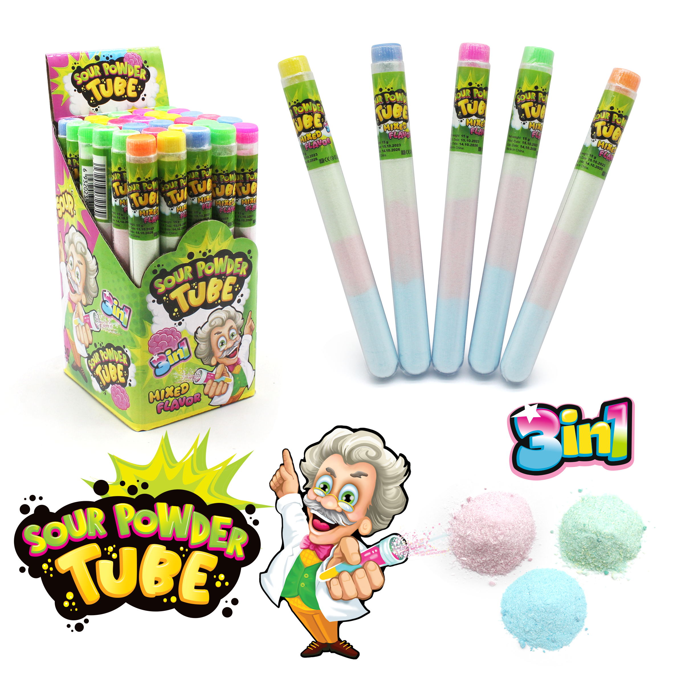 Test Tube Sour Powder 3in1 karam.15g/30gb.-CN