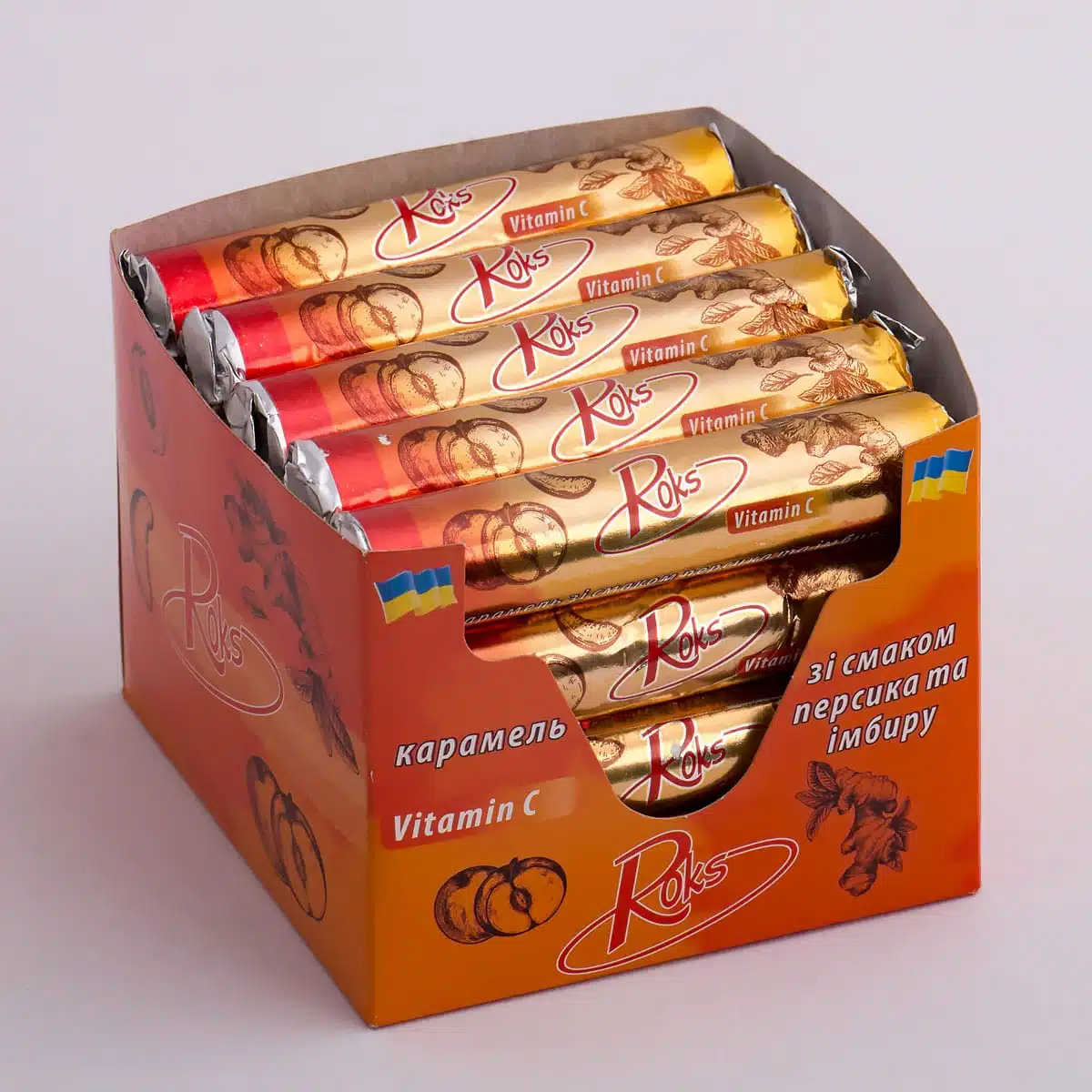 Caramel candies "Be Fresh!" with peach and ginger flavor 30 gr