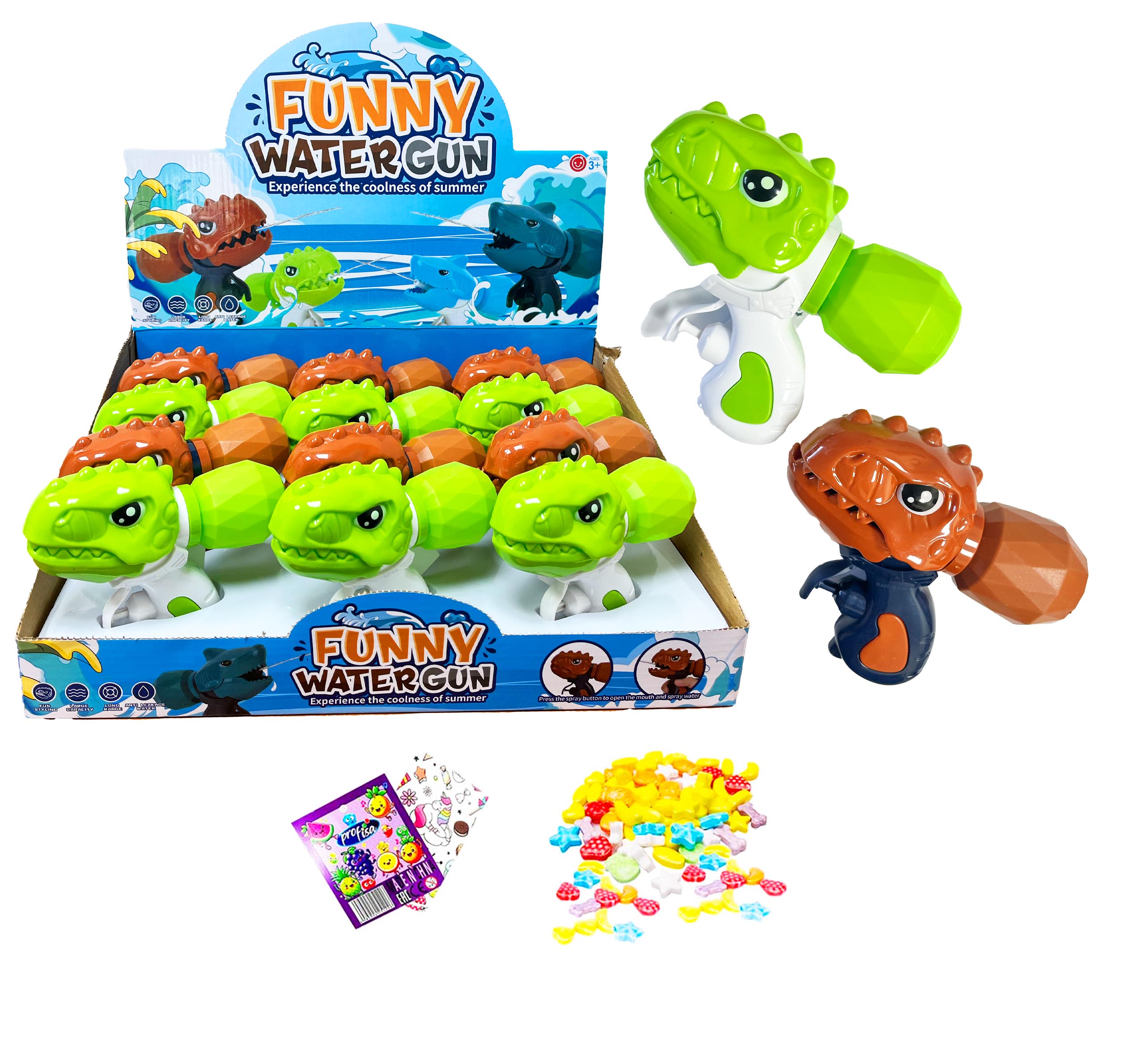 Funny Watergun rotaļl.+draže 5g/12gb.-CN