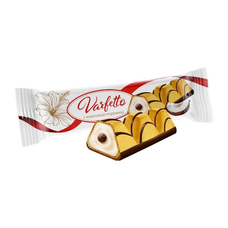 Konfektes “Varfetto” ar krējuma pildījumu un kokosriekstu skaidiņām 500 gr