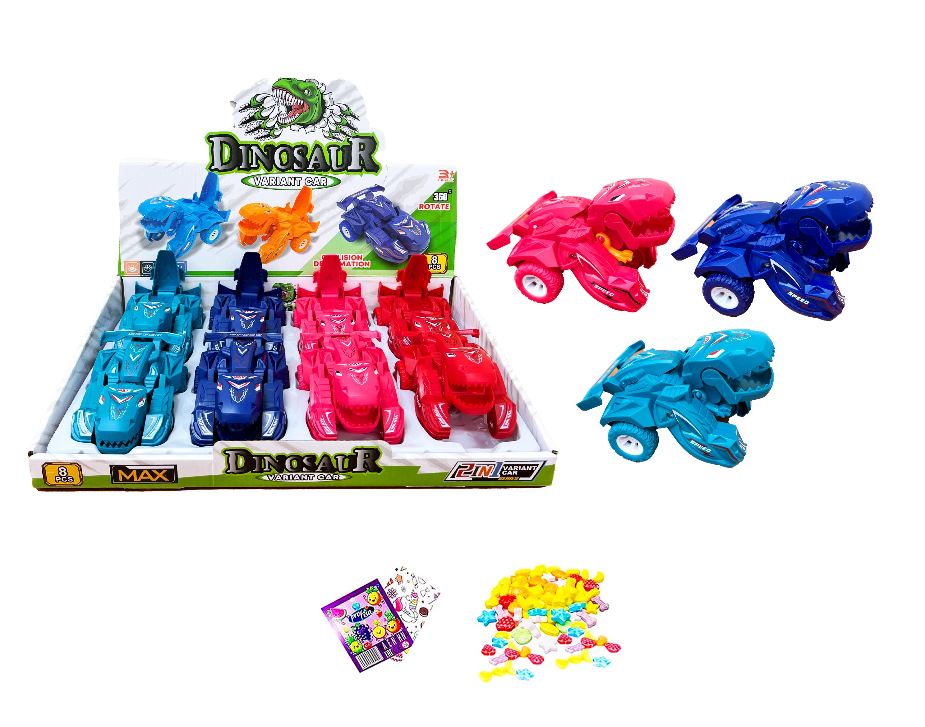31 toy+dragée "Dinosaur Car" 5 gr