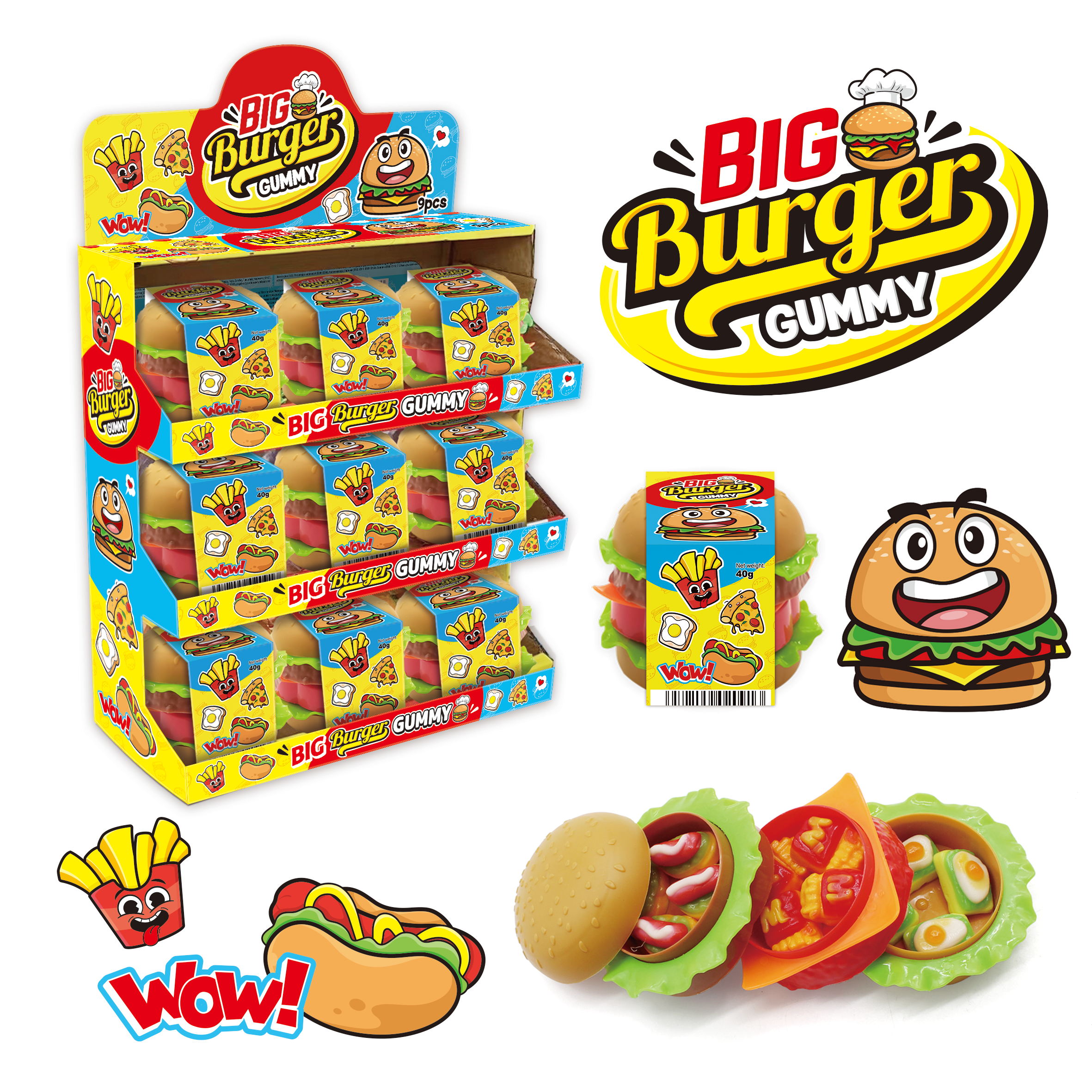 Burger Big Gummy 40g/9gb.-CN 40 gr