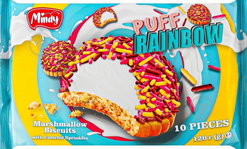 Zefīrs ar daudzkrāsainām skaidiņām Puff Choco 120 gr