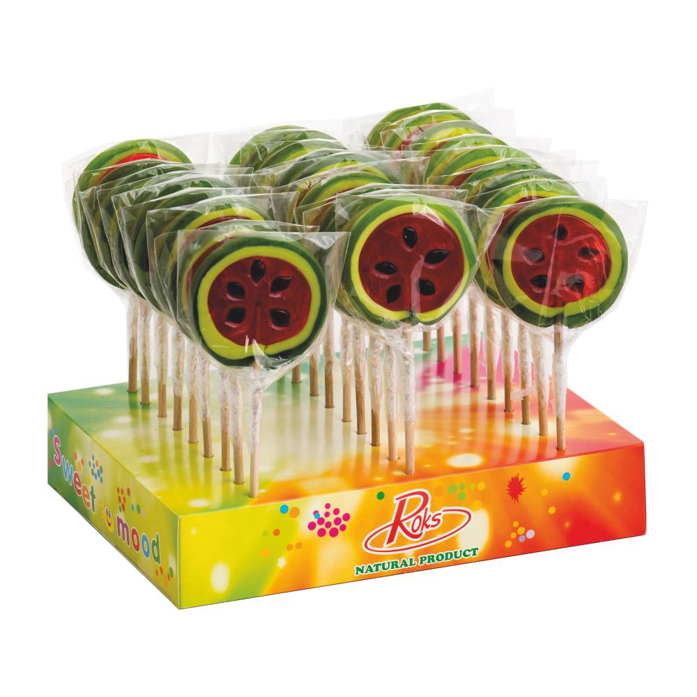 Lollipop "Arbuz" in the shape of a watermelon 50 gr
