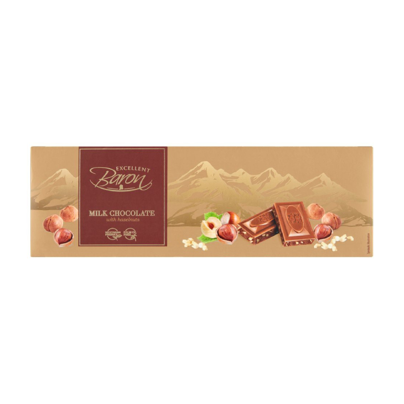 Milk chocolate with hazelnuts "Baron" 220 gr