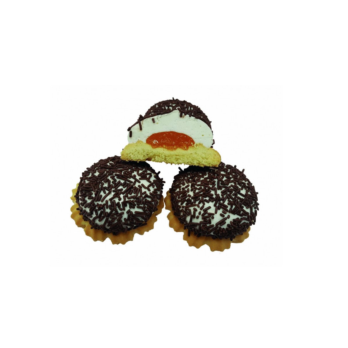 Biscuits "Pūkeliai" with protein cream and orange filling 400 gr