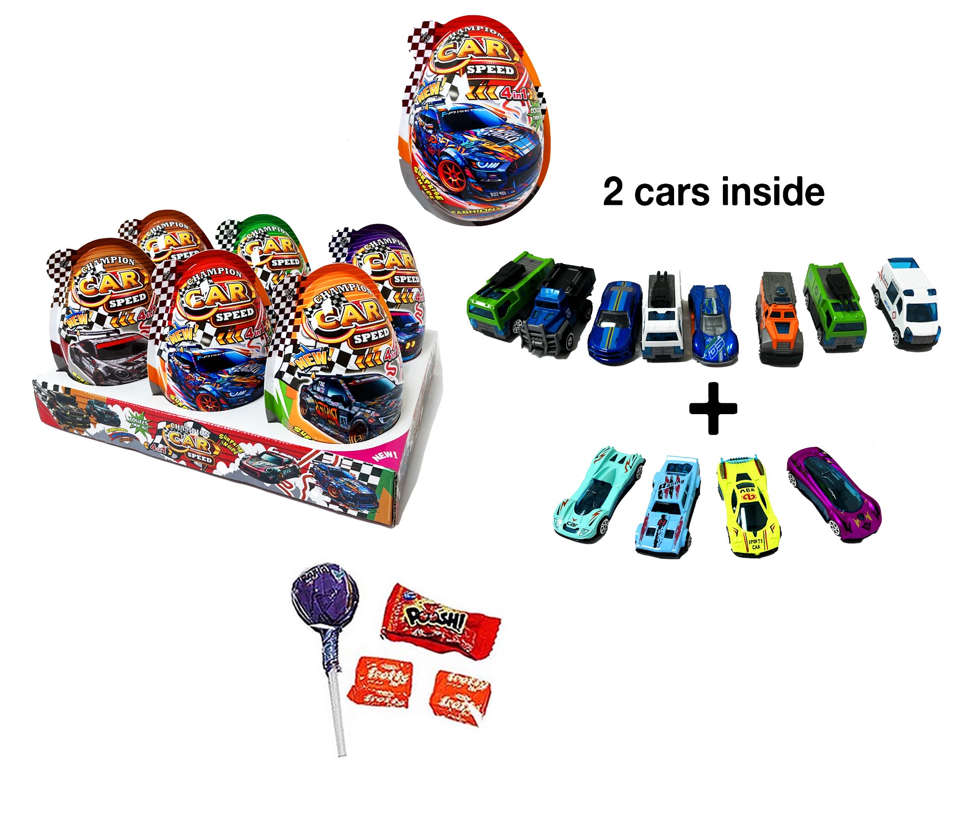 Egg "Car Champion 4 in 1" 25 gr