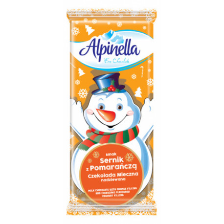 Šokolādes sniegavīrs ar apelsīnu pildījumu 100 gr