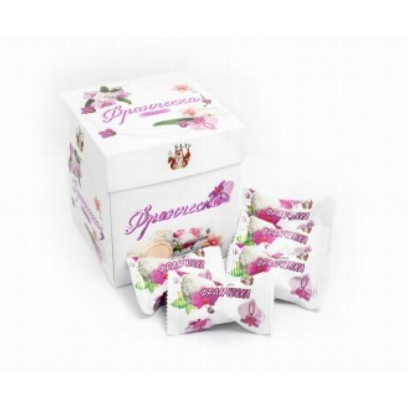 Candies "Francesca" with creamy coconut cream and nuts 200 gr