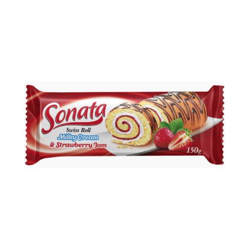 Sponge roll "Sonata" with strawberry flavor 150 gr