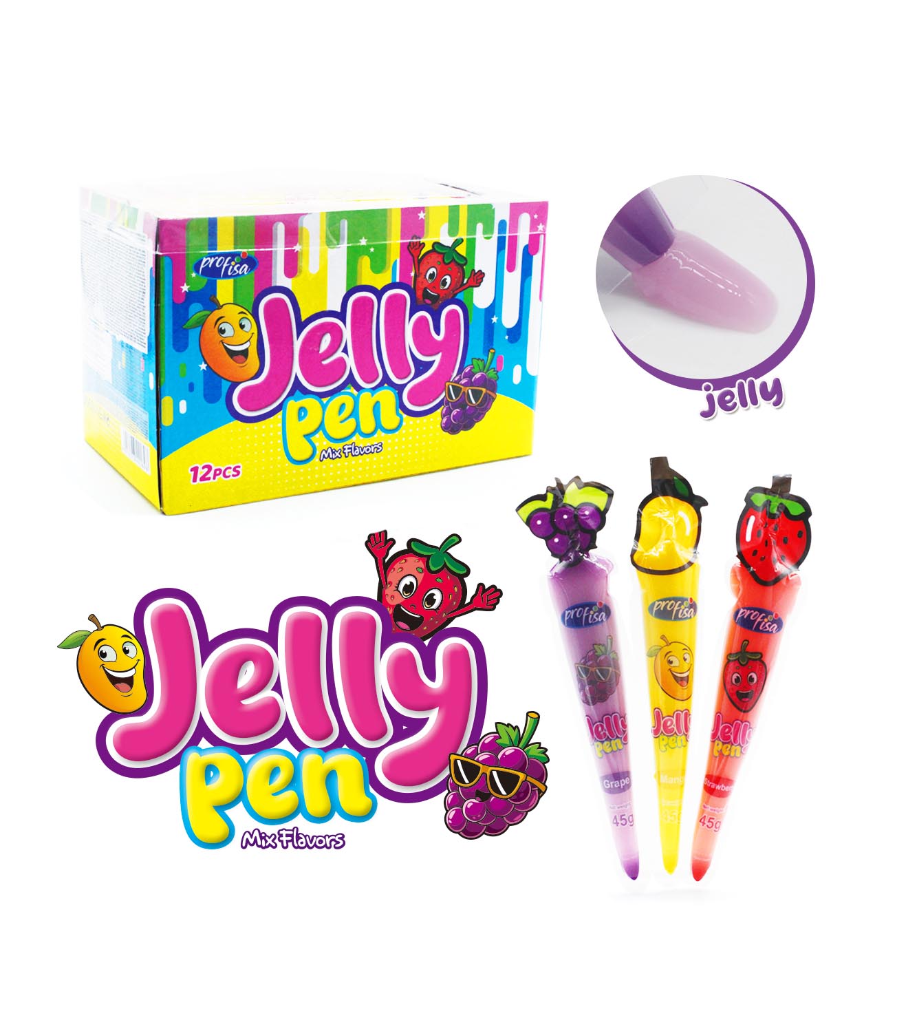 Jelly candies "Jelly Pen Mix" 45 gr