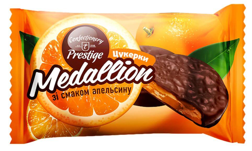 Medaljona apelsīnu garšas konfektes 2 kg