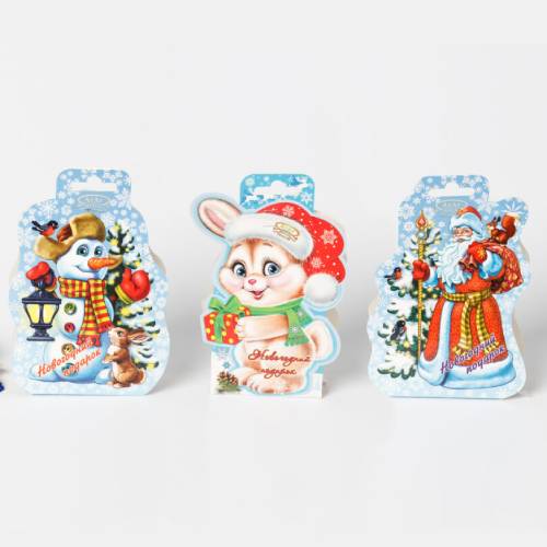 Chocolate candies "S Novim Godom i Roždestvom" (bunny, Santa Claus, snowman) 55 gr