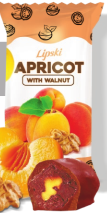 Chocolate candies with apricots and walnuts 1 kg