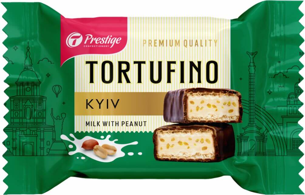 Candies "TORTUFINO "Kyiv" MILK WITH PEANUTS" 2200 gr